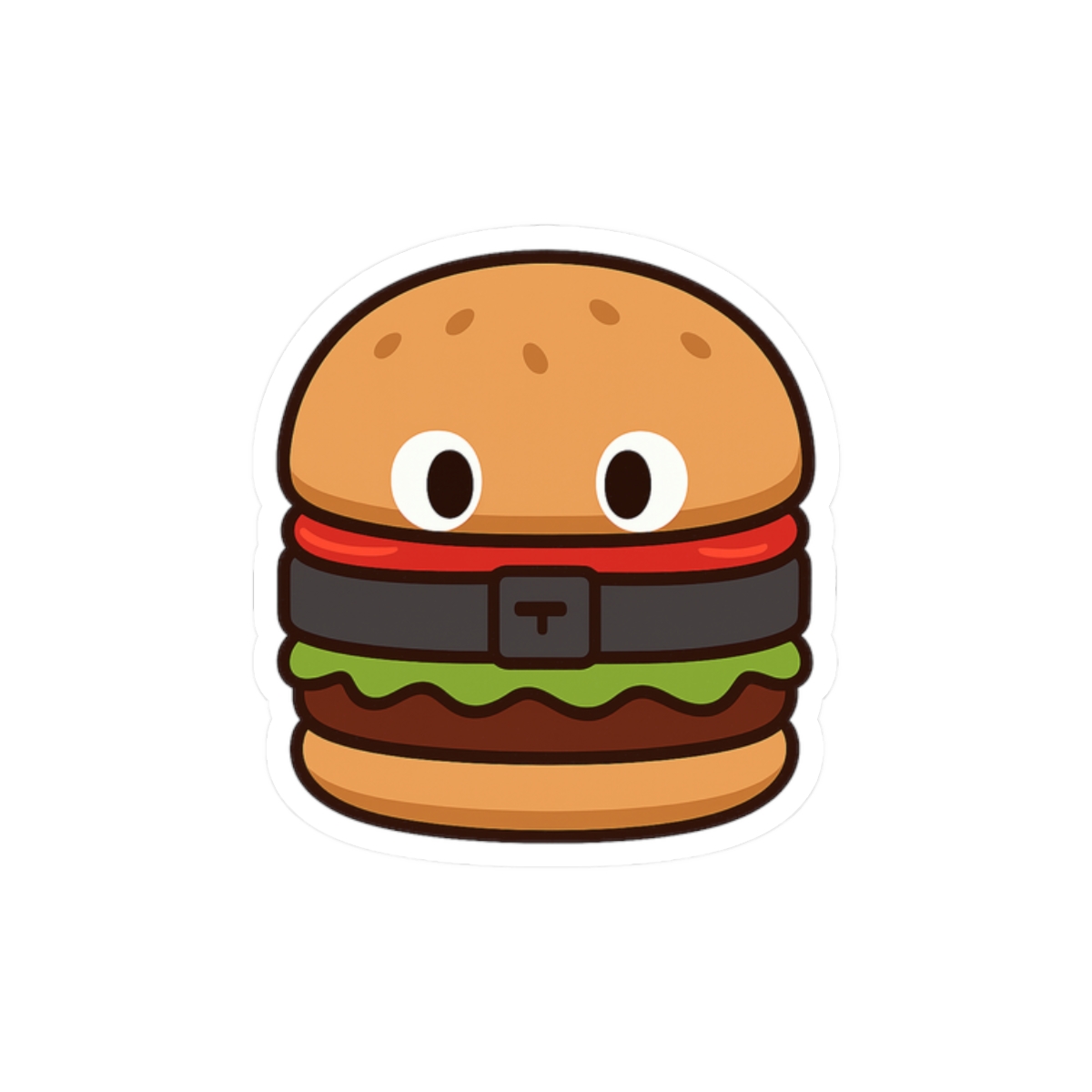 Beef Boss Poofesure Hamburger Mii Sticker | Funny Gaming Vinyl Decal - alternate angle 3, merchandise