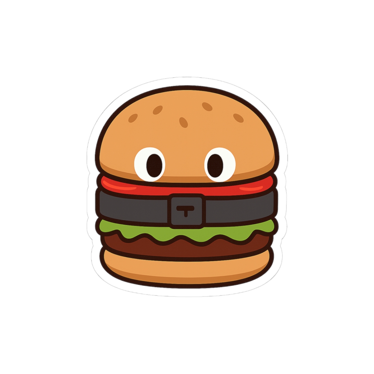 Beef Boss Poofesure Hamburger Mii Sticker | Funny Gaming Vinyl Decal - alternate angle 1, merchandise